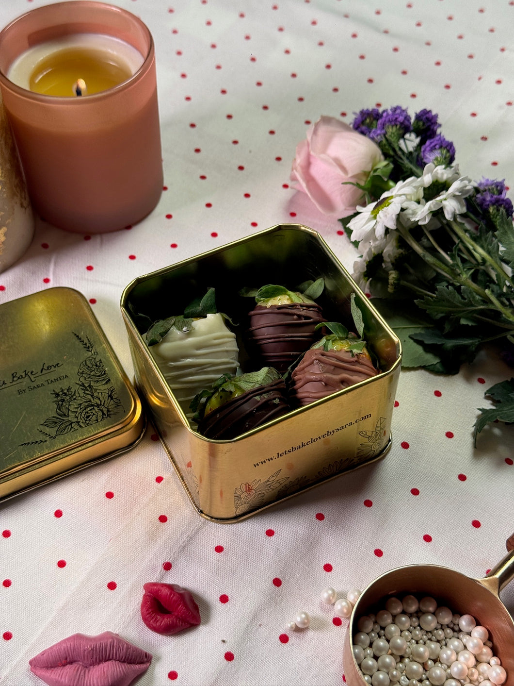 The Chocolate Coated Strawberries in a Tin