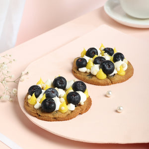 Box of 2 Lemon and Blueberry Frosted Cookies